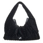 Verde Γυναικεία Τσάντα Χειρός-΄Ώμου 16-7152 Βελούδο Μαύρο