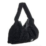 Verde Γυναικεία Τσάντα Χειρός-΄Ώμου 16-7152 Βελούδο Μαύρο - Image 2