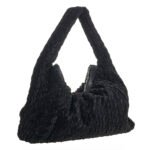 Verde Γυναικεία Τσάντα Χειρός-΄Ώμου 16-7152 Βελούδο Μαύρο - Image 3